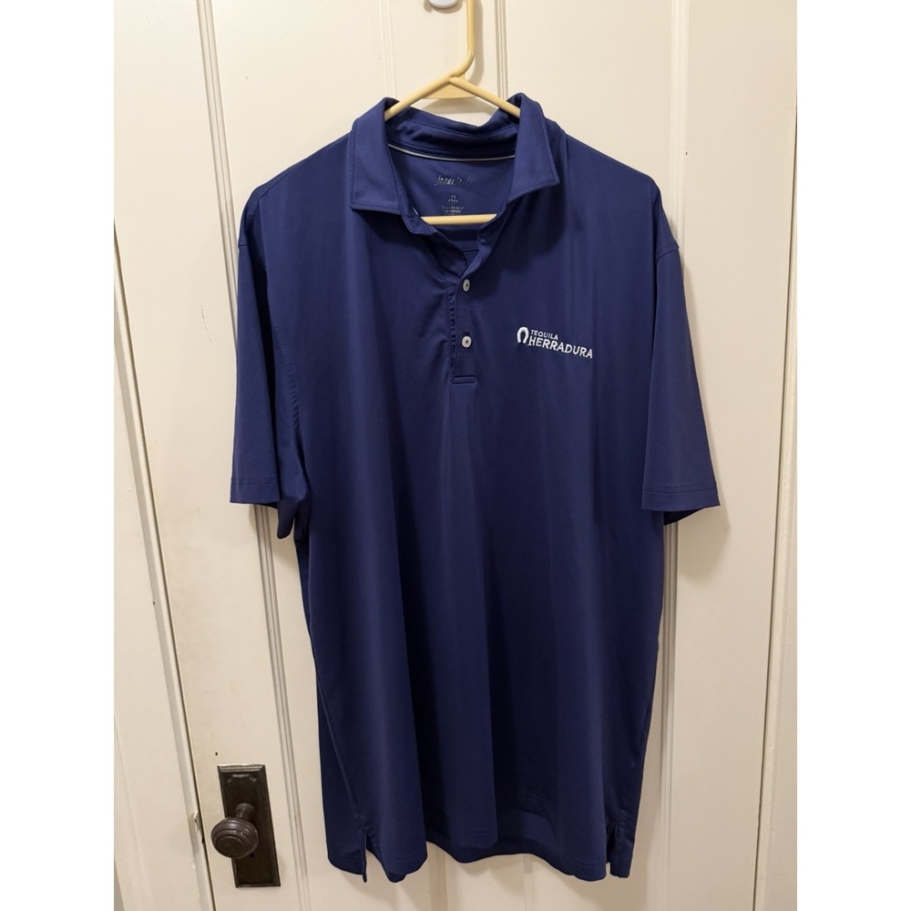 Johnnie-O Mens XL Navy Blue Tequila Herradura Logo Performance Golf Polo Shirt
